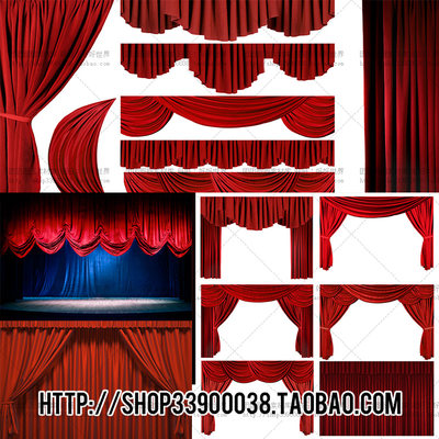 高清图片25P红色舞台大幕帷幕幕布创意美工海报合成图片素材