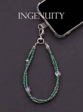 匠心手工坊小米珠手机链相机链小众高级轻奢双链挂绳包包新款挂饰