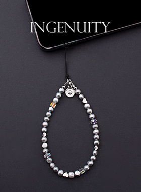 匠心手工坊天然巴洛克异形珍珠手机链女短款手腕挂件手机防丢挂绳