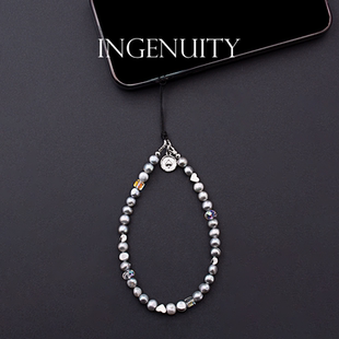 匠心手工坊天然巴洛克异形珍珠手机链女短款手腕挂件手机防丢挂绳