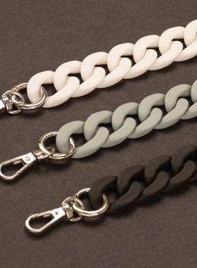 女包时尚纯色亚克力树脂磨砂哑光橡皮手感漆拆卸女包装饰延长链条