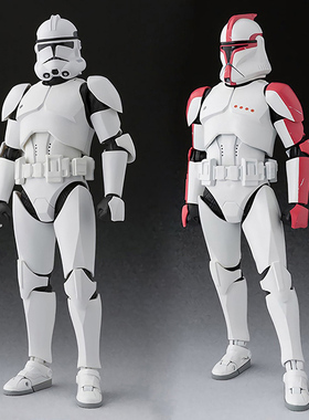 潮玩模型万代shf 星球大战star war帝国白兵黑红色克隆人暴风兵