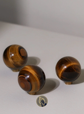 PRAY天然虎睛球虎眼石水晶球袖勇气摆件保护精品