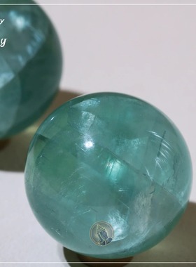 PRAY天然绿萤石水晶球提升希望创造力自律果断平衡风水精品