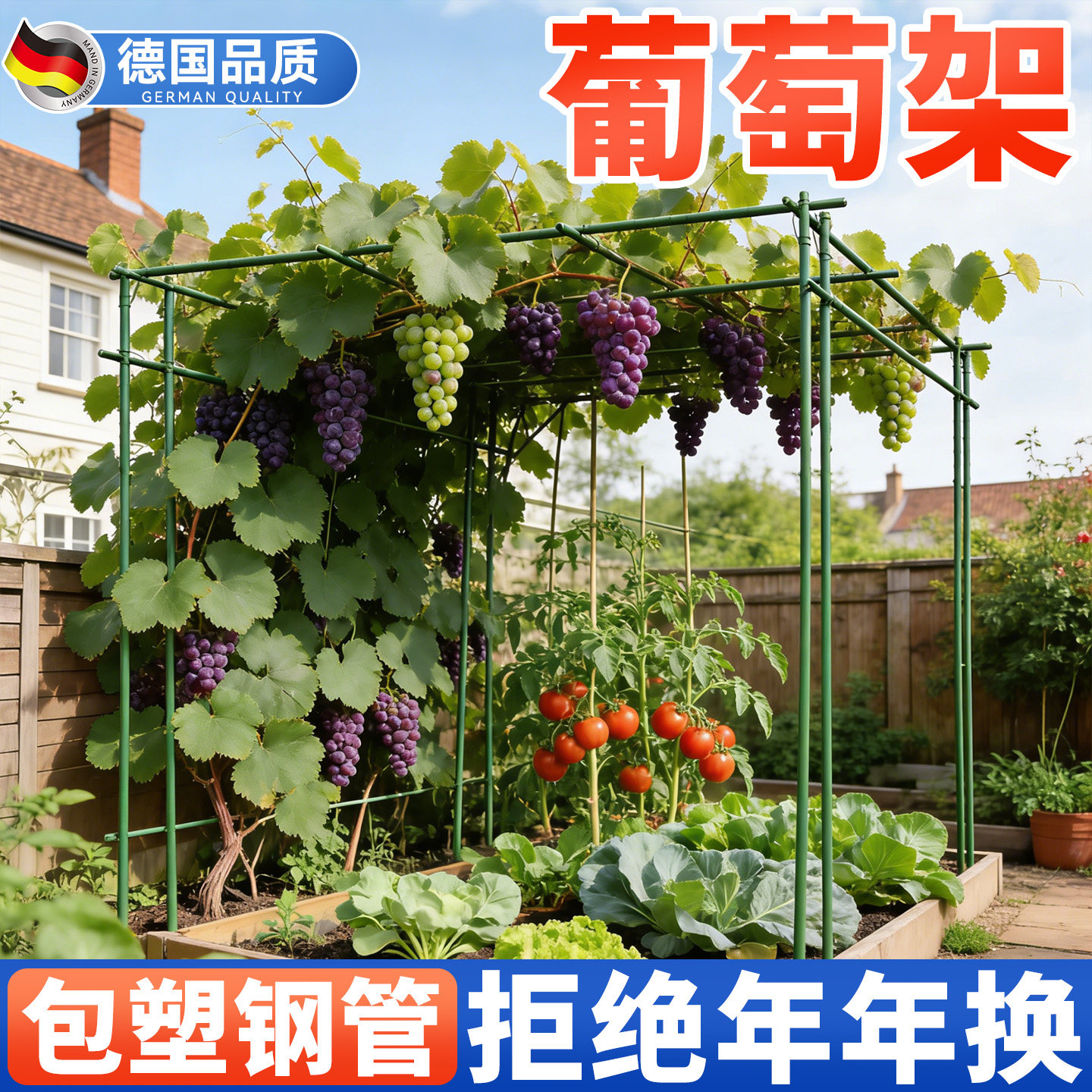 葡萄架庭院百香果爬藤架子户外黄瓜架杆丝瓜搭棚子支架植物支撑杆