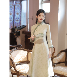 新中式旗袍女秋冬2024新款加绒加厚小个子年轻款气质国风冬季长袖