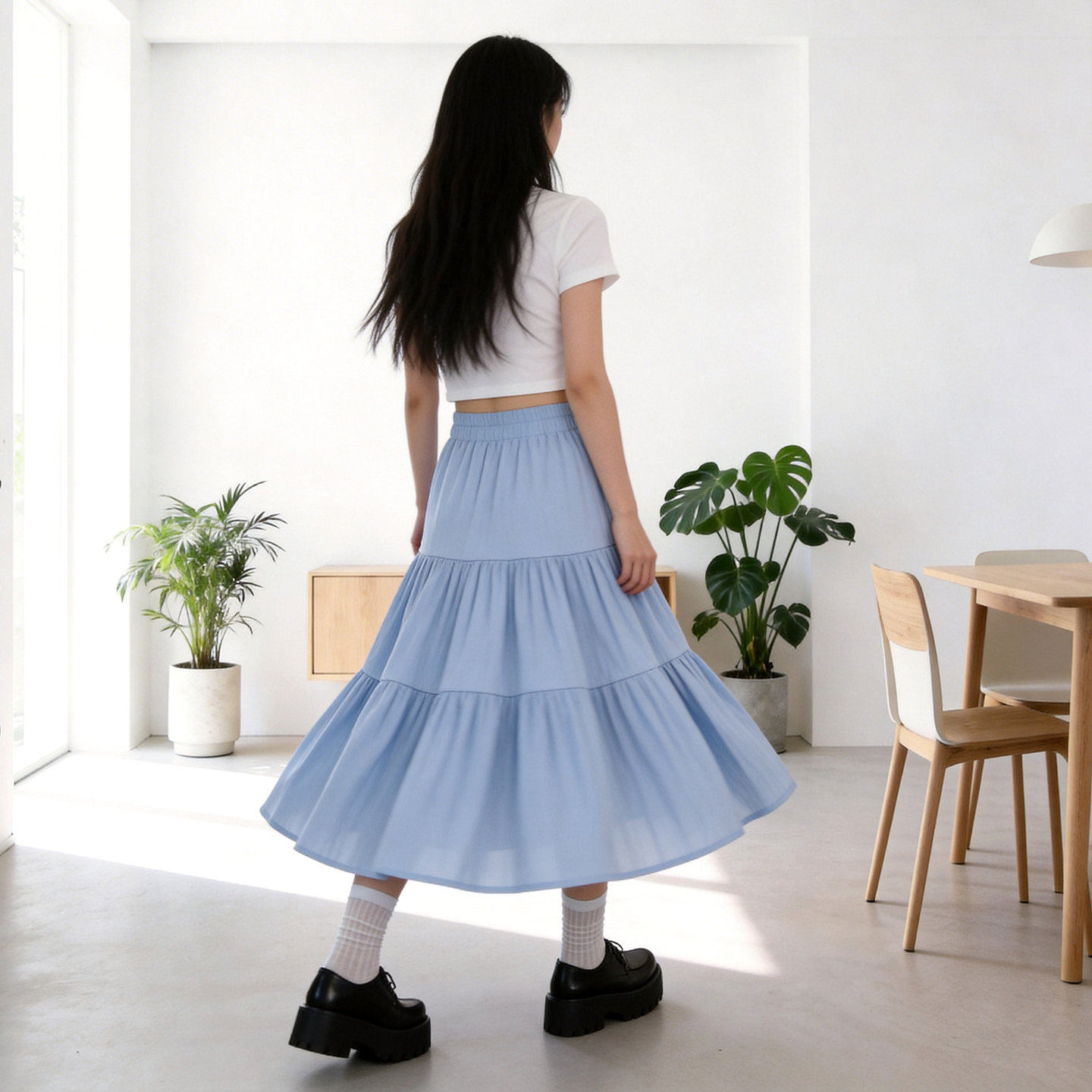 白色大摆伞裙女2026新款夏季薄款150小个子蓬蓬裙高腰a字半身裙子