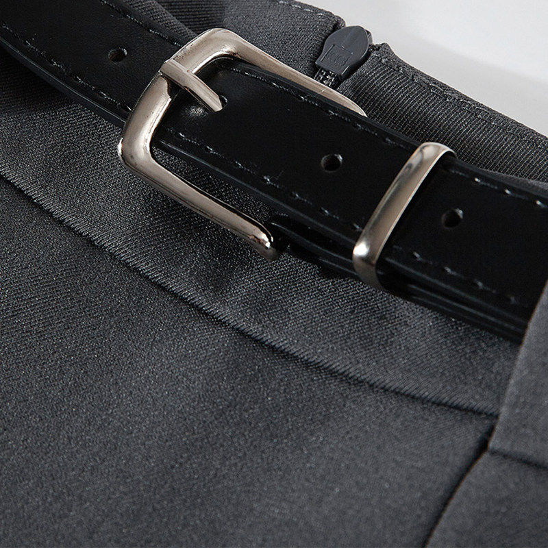 灰色西装半身裙女春夏2026年新款高腰显瘦a字百褶裙垂感中长裙子