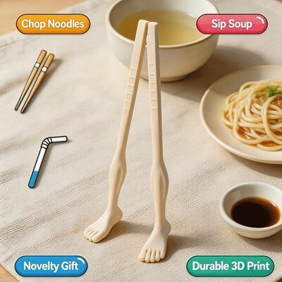 足部造型筷子脚趾造型筷子Foot Chopsticks with Straw足形筷子