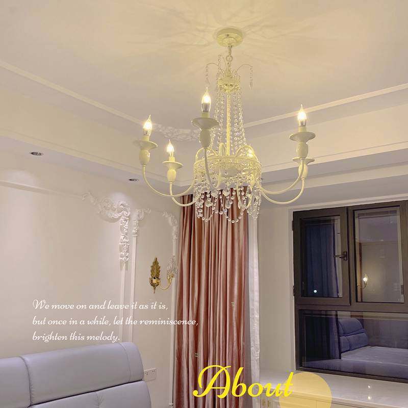 法式复古客厅吊灯水晶美式乡村别墅大气公主房卧室餐厅奶油风灯具