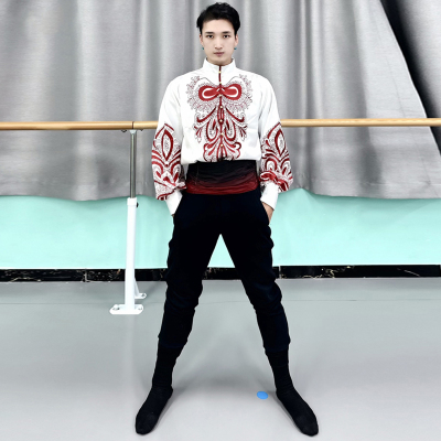 新疆舞蹈服男维族服装新款院校艺考练功服民族维吾尔族舞台表演服