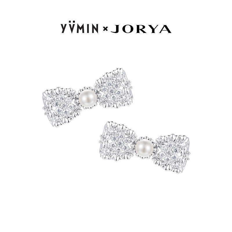 YVMIN尤目 x JORYA 宝石花蕾丝蝴蝶结耳钉耳环生日礼物新品
