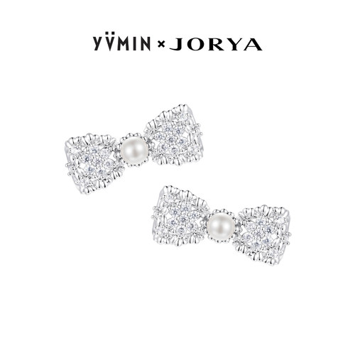 YVMIN尤目 x JORYA 宝石花蕾丝蝴蝶结耳钉耳环生日礼物新品