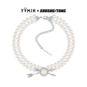 SHUSHUTONG YVMIN尤目 密镶双箭珍珠吊坠双层项链情人节礼物