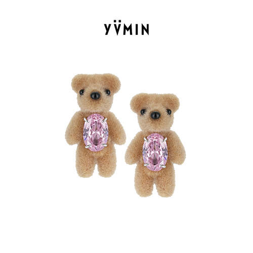 YVMIN尤目植绒小熊耳钉