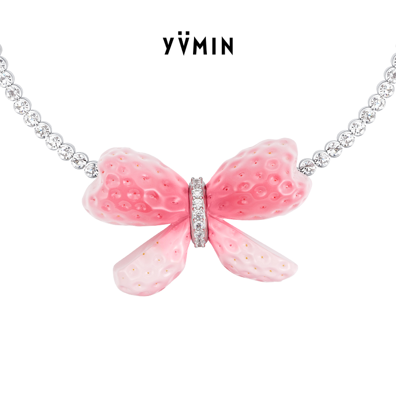 YVMIN尤目 蝴蝶草莓项圈钻石choker项链生日礼物【新品】