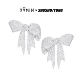 YVMIN尤目x SHUSHUTONG 密镶翘脚拉丝素金蝴蝶结耳钉情人节礼物
