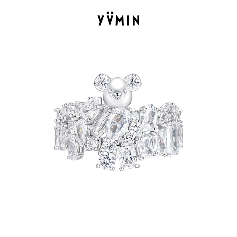 YVMIN尤目结晶宝石mini熊戒指