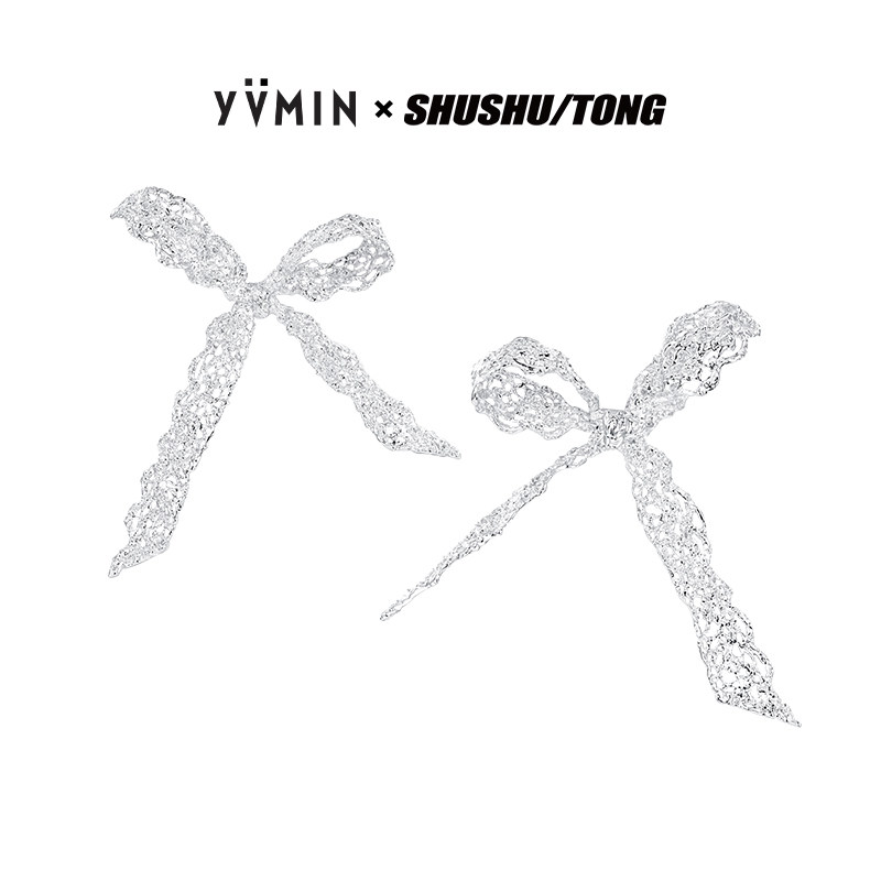 YVMIN尤目 x SHUSHUTONG 蕾丝蝴蝶结耳钉耳环生日礼物