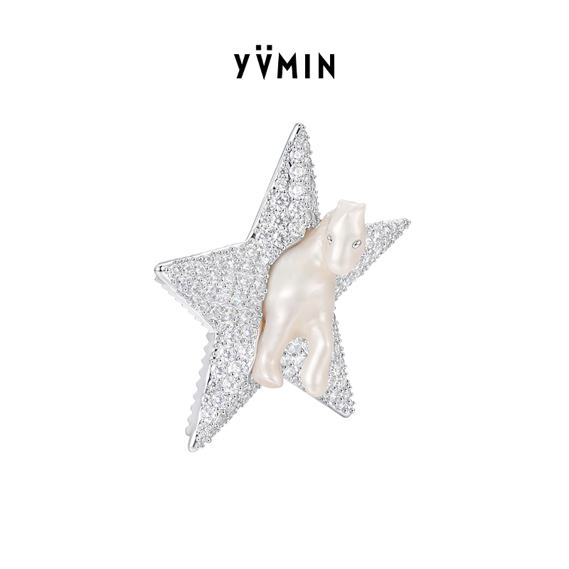 YVMIN尤目密镶星星小马发夹