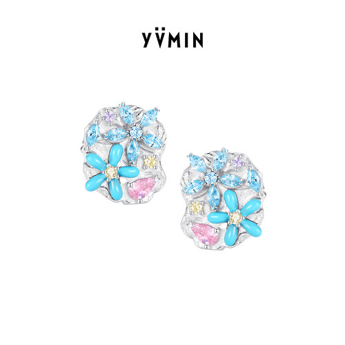 YVMIN尤目 小花硬币耳钉耳饰女生日礼物设计师新品礼物女生