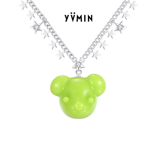 YVMIN尤目 葡萄熊头短项链锁骨链设计师女生生日礼物新品