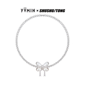 YVMIN尤目x SHUSHUTONG 人造珍珠蝴蝶花宝石双层项链毛衣链礼物