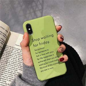 简约抹茶绿色英文字母手机壳