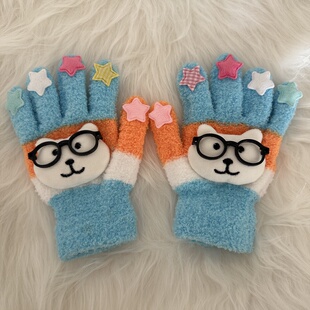 灵魂挚友//自嘲熊手套毛绒可爱卡通保暖毛绒手套学生骑车防寒五指