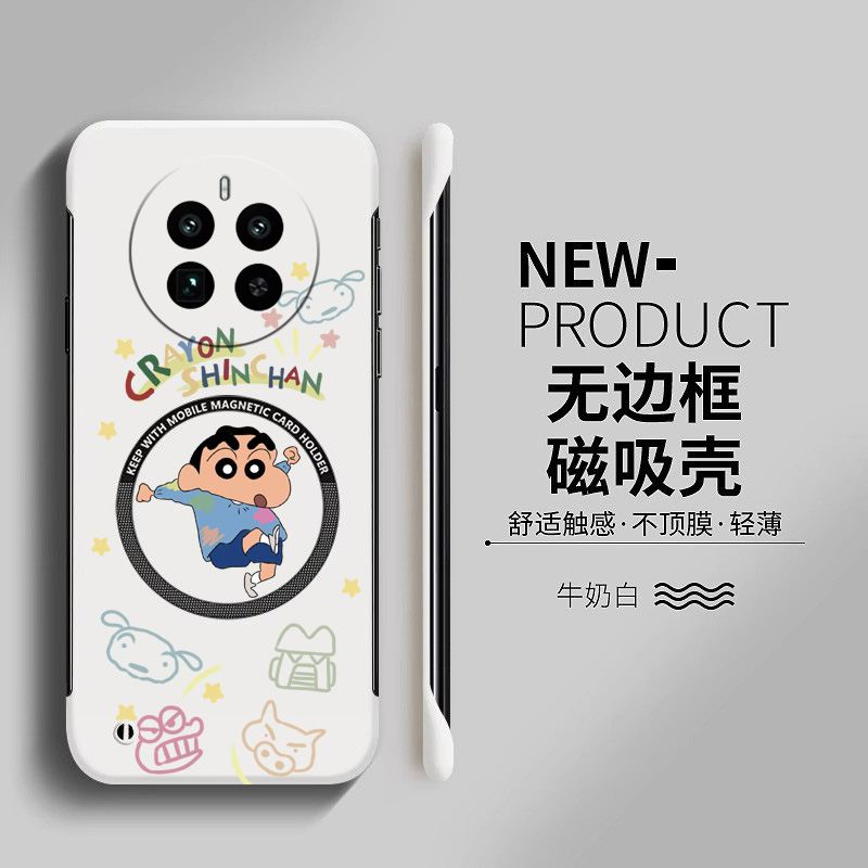 磁吸蜡笔小新适用opporealme真我11手机壳realme12pro无边框散热11pro+新款Realme真我gt5pro半包超薄硬防摔