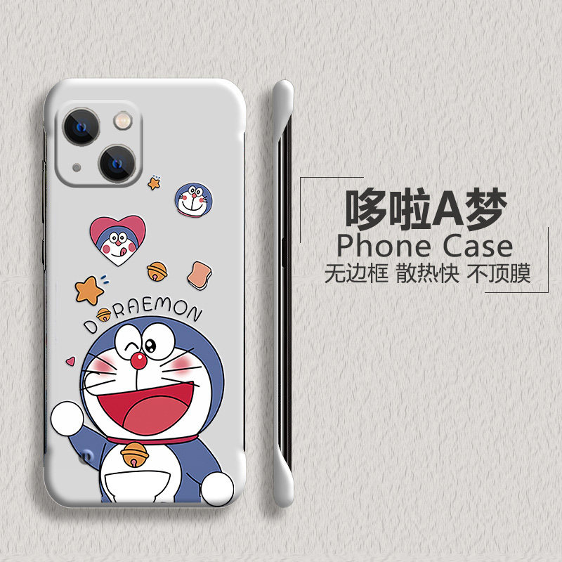 多啦a梦适用苹果15手机壳iPhone14半包13promax无边框12mini散热11卡通xs超薄xr男8plus女7p新款se2保护套6s使用感如何?