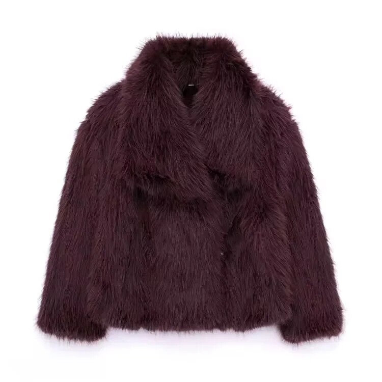 Zara Ecru Short Faux Fur Jacke foto 6