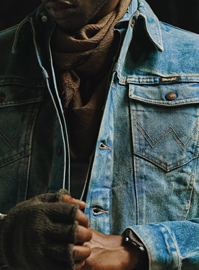 Wrangler x The Last of US联名末日风牛仔夹克秋冬做旧水洗外套