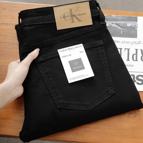 CalvinKlein男士黑色修身牛仔裤