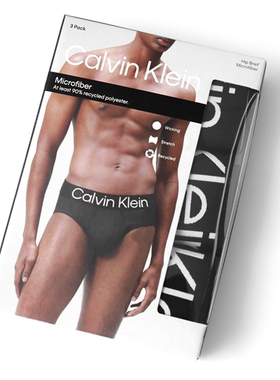 特价断码 Calvin Klein简约休闲百搭无痕男经典CK三角内裤三条装