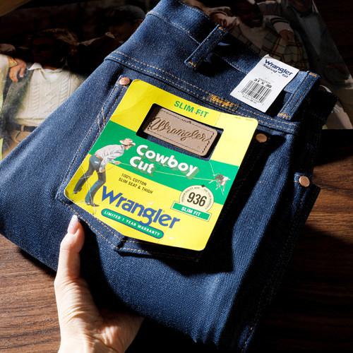 Wrangler未脱桨原色修身牛仔裤