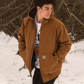 工装 Carhartt卡哈特J130升级款 104050美式 连帽夹克重磅帆布外套男