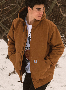 Carhartt卡哈特J130升级款104050美式工装连帽夹克重磅帆布外套男