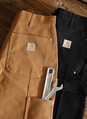 Carhartt卡哈特B01重磅帆布双膝加厚工装裤美式宽松直筒伐木裤潮
