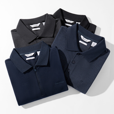CalvinKlein潮牌纯色翻领POLO衫