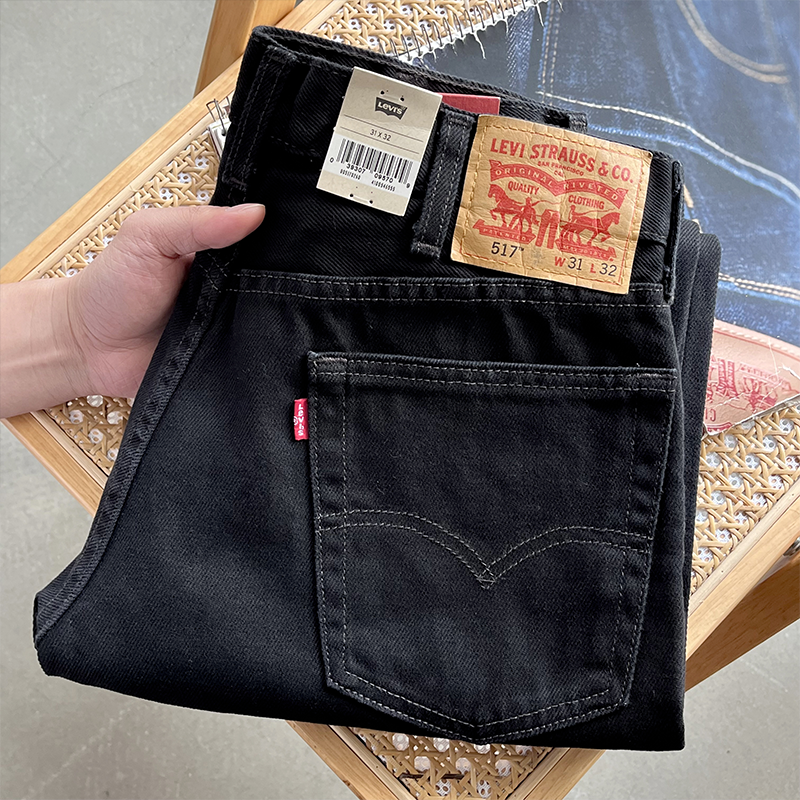 Levi’s/李维斯黑色微喇牛仔裤男