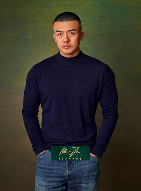 半高领丝羊绒羊毛长袖针织衫毛衣线衣内搭保暖秋冬AllenXie艾伦谢