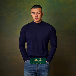 半高领丝羊绒羊毛长袖 毛衣线衣内搭保暖秋冬AllenXie艾伦谢 针织衫