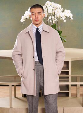 差旅短款羊绒大衣羊毛大衣男同款商务百搭新外套AllenXie艾伦谢