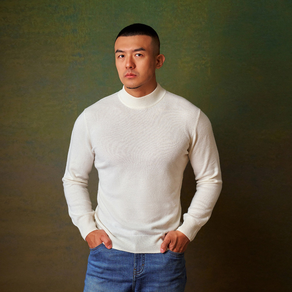 半高领羊绒羊毛衫男士针织套头衫秋冬毛衣保暖长袖AllenXie艾伦谢,男装,羊绒套衫,淘宝优惠券,粉丝福利购,淘宝优惠卷