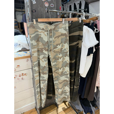 bm低腰抽绳迷彩直筒裤休闲长裤女