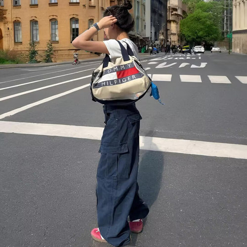 BM美式复古多口袋工装牛仔裤