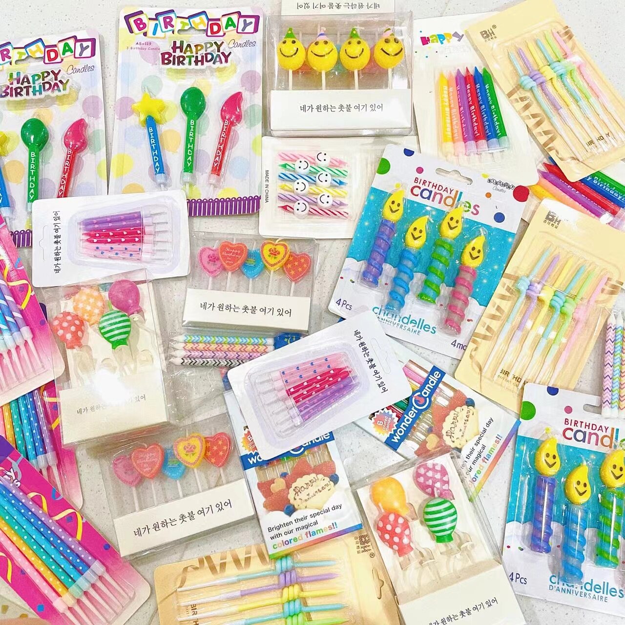 小熊卡通生日蜡烛网红ins流行甜甜圈笑脸派对帽儿童蛋糕装饰蜡烛