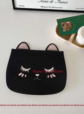 odd「黑皮/刺绣猫咪」节日限定/猫耳朵ipadpro11/2024/air6翻盖支撑10.2/5全包软壳9.7寸/10代翻盖书本式mini