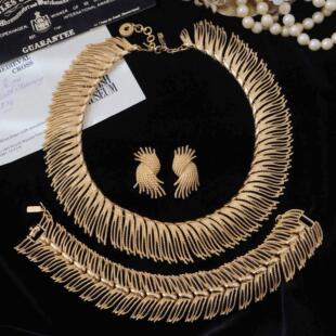 Vintage中古董首饰1962年Monet莫奈书本款优雅复古手链耳夹项链43